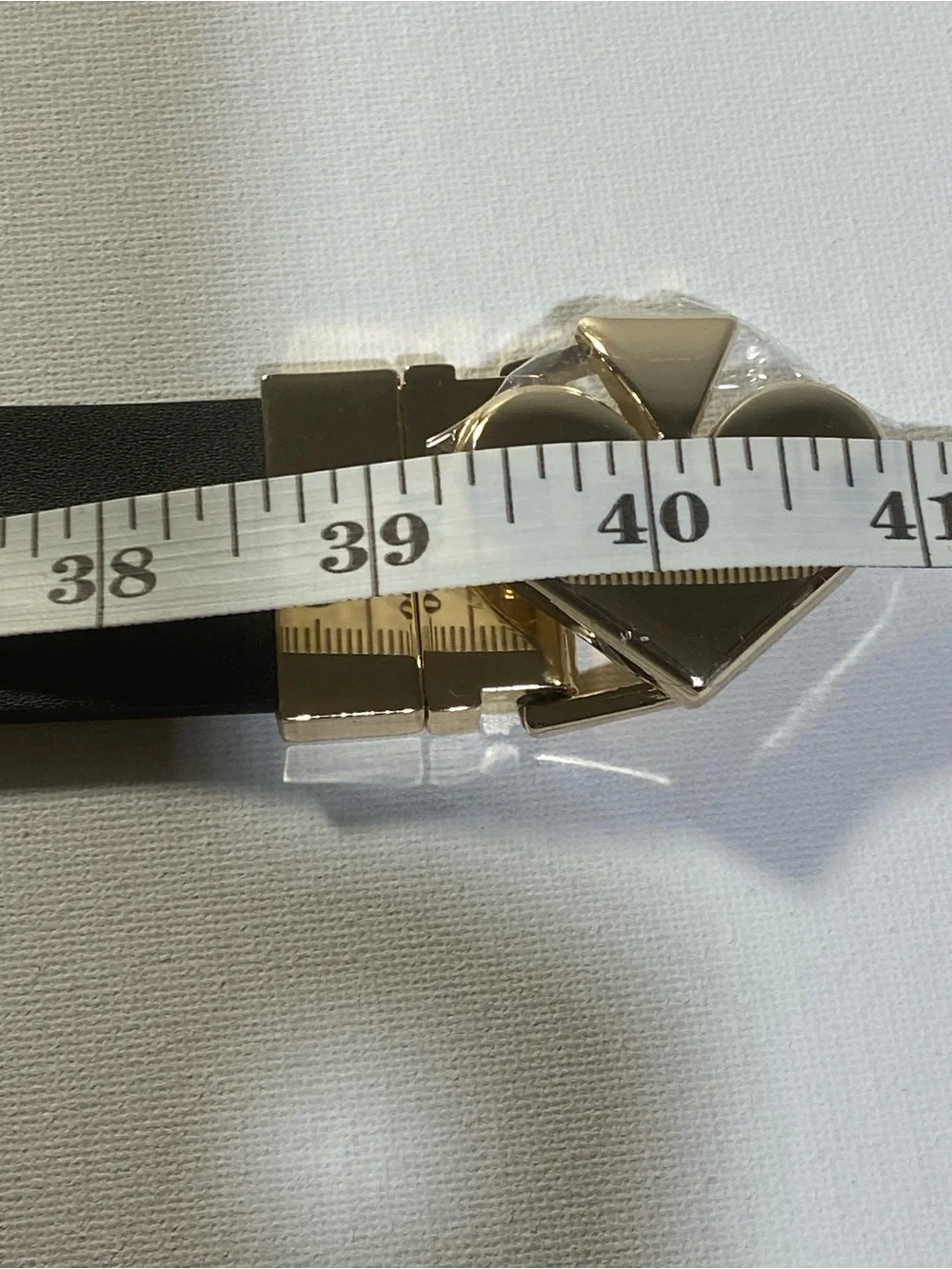 kate spade Black Leather Belt with Gold Heart Buckle Black/Cream Size M